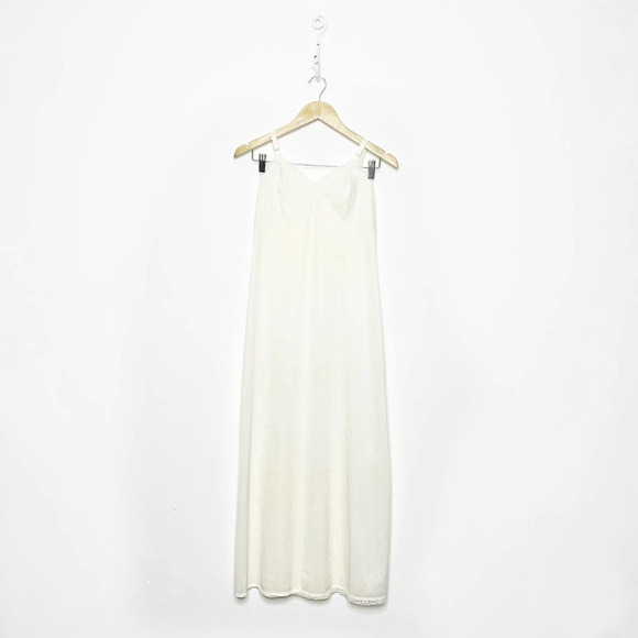 Vintage 60s SEARS The Doesn't Slip Nylon Anti cling White Full Slip Lingerie 36 - Picture 1 of 6